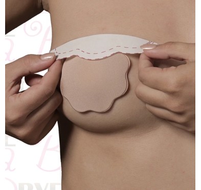 Taśmy do biustu i nakładki materiałowe - Bye Bra Breast Lift & Fabric Nipple Covers Miseczka F-H 3 pary